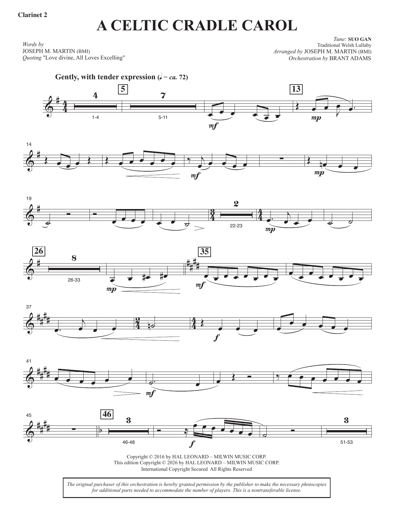 A Celtic Cradle Carol - Bb Clarinet 2