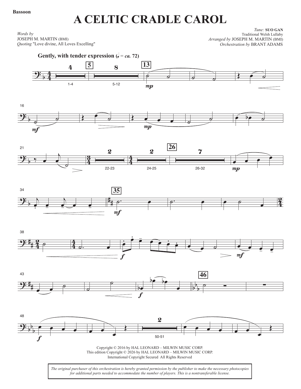 A Celtic Cradle Carol - Bassoon