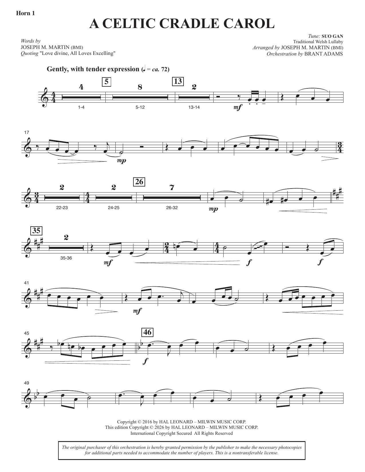 A Celtic Cradle Carol - F Horn 1