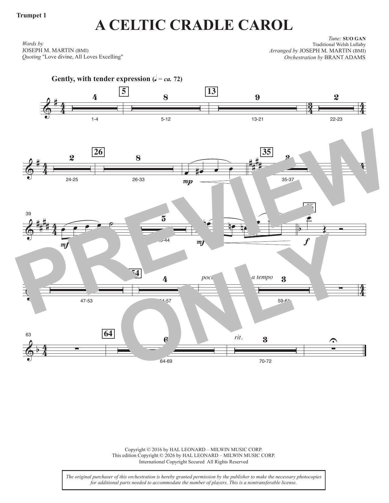 A Celtic Cradle Carol - Bb Trumpet 1