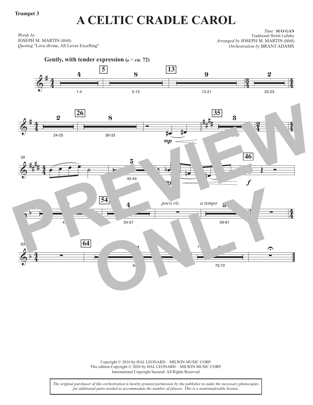 A Celtic Cradle Carol - Bb Trumpet 3