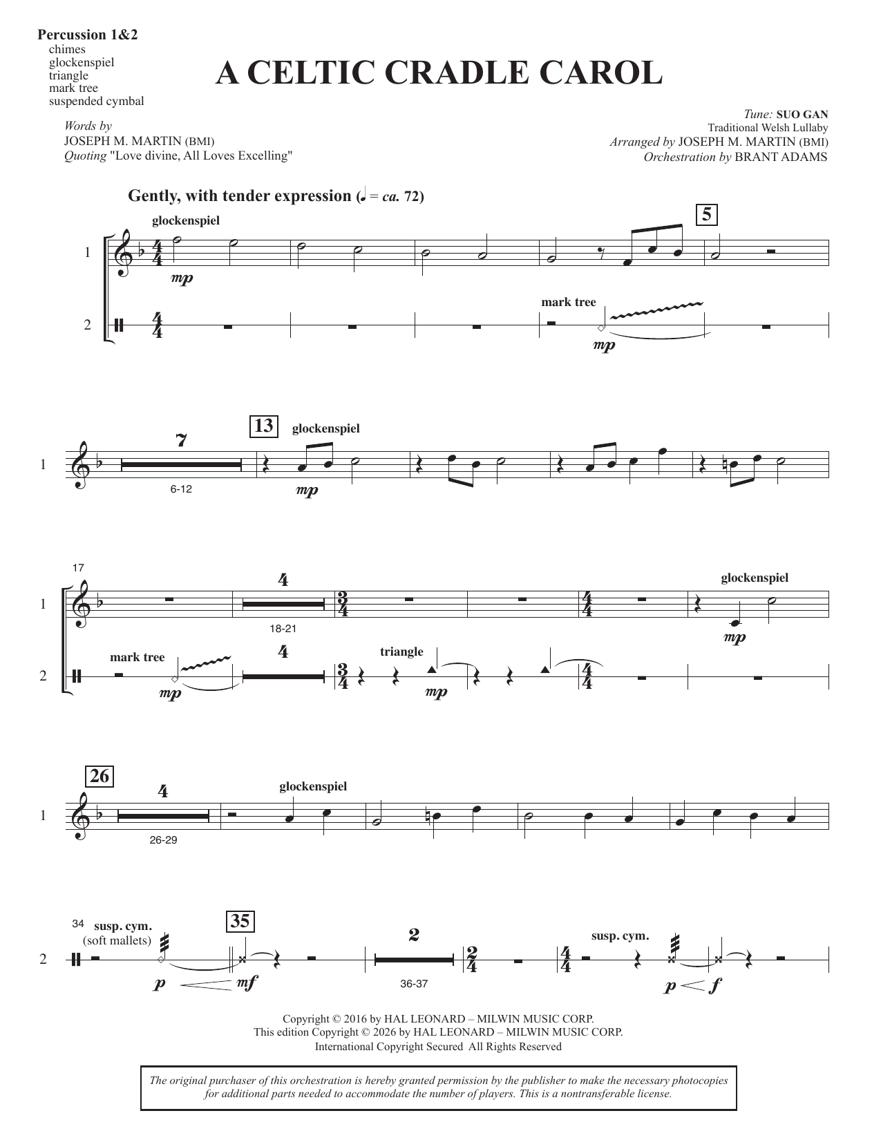 A Celtic Cradle Carol - Percussion 1 & 2