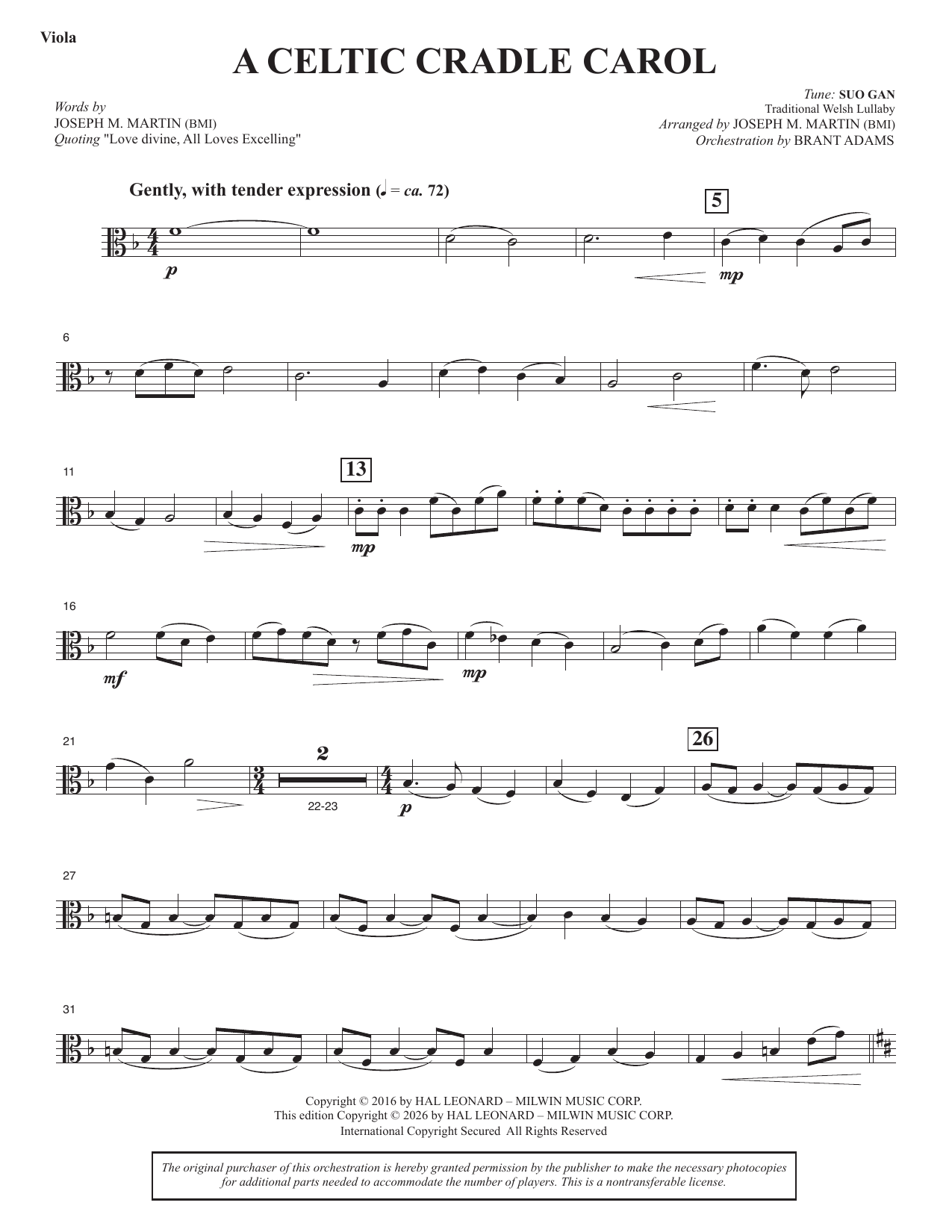A Celtic Cradle Carol - Viola