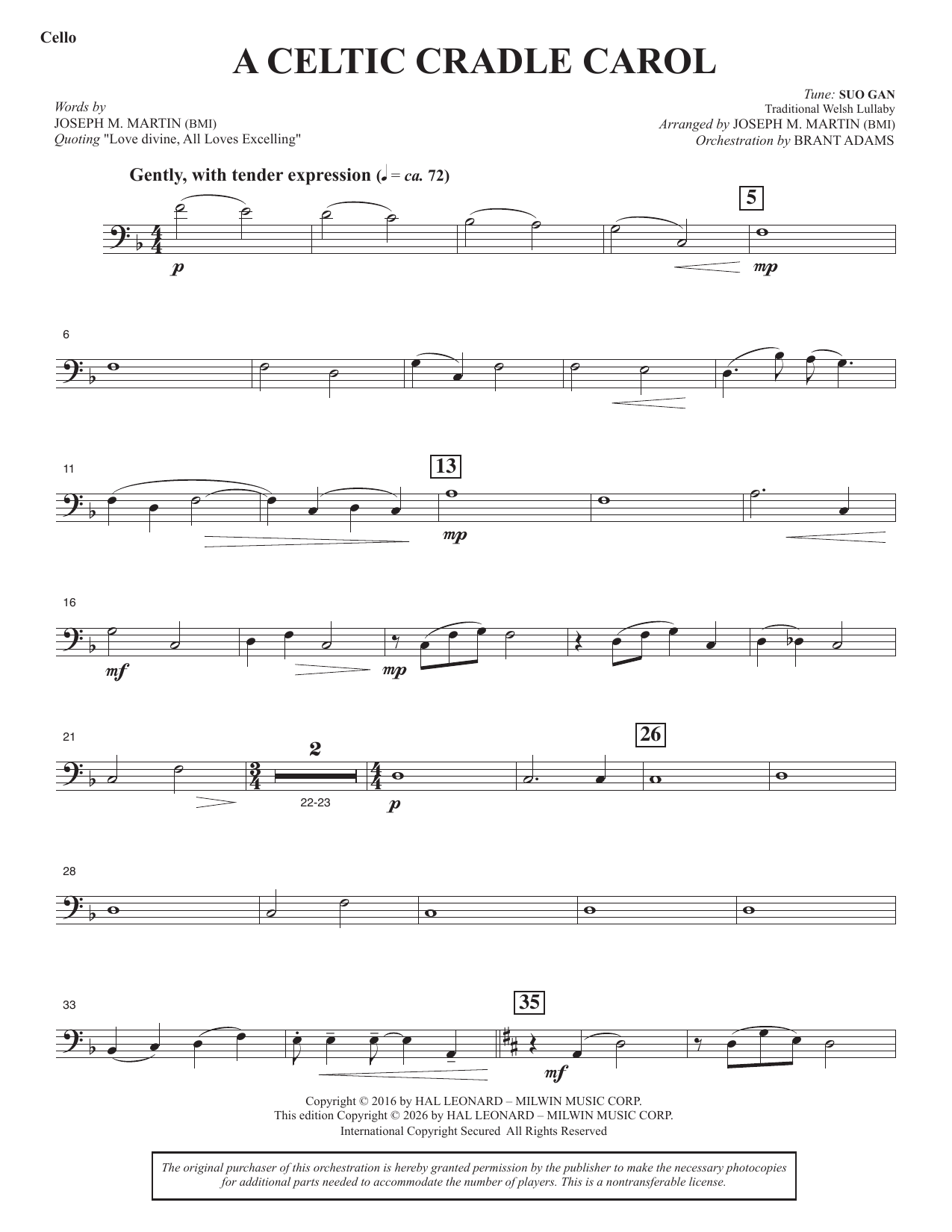 A Celtic Cradle Carol - Cello