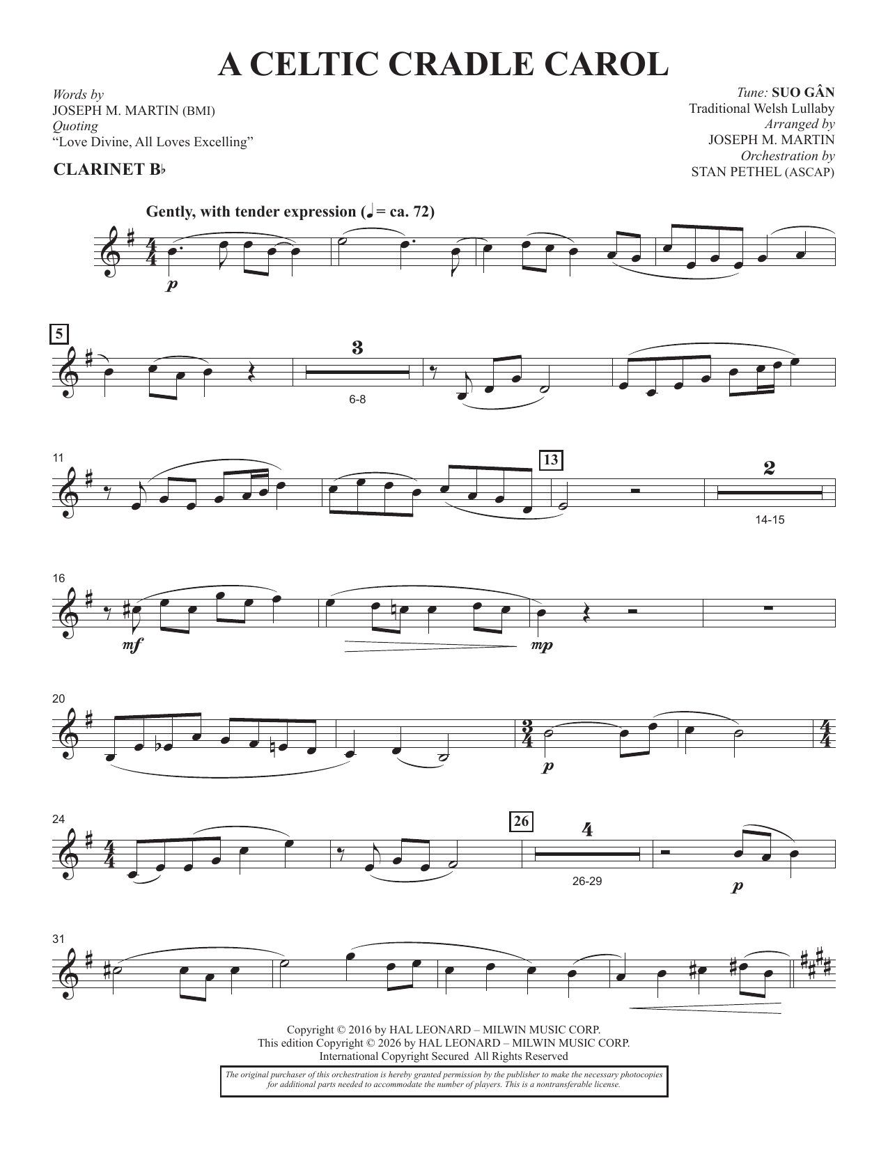 A Celtic Cradle Carol - Bb Clarinet