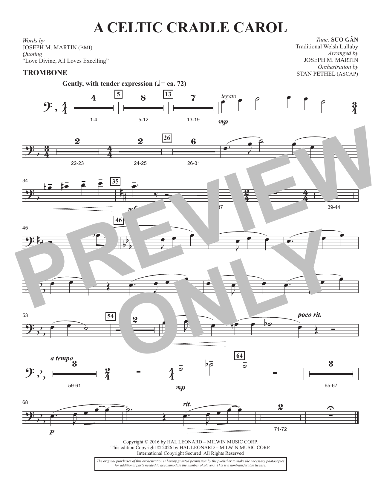 A Celtic Cradle Carol - Trombone
