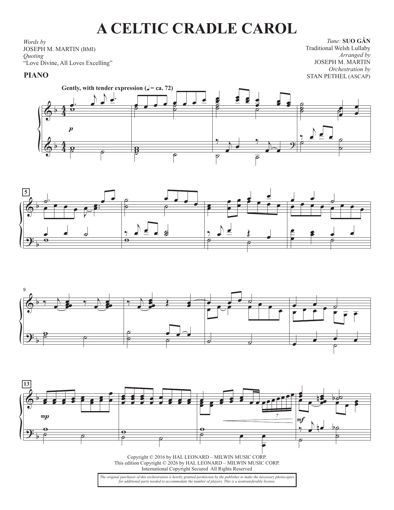 A Celtic Cradle Carol - Piano