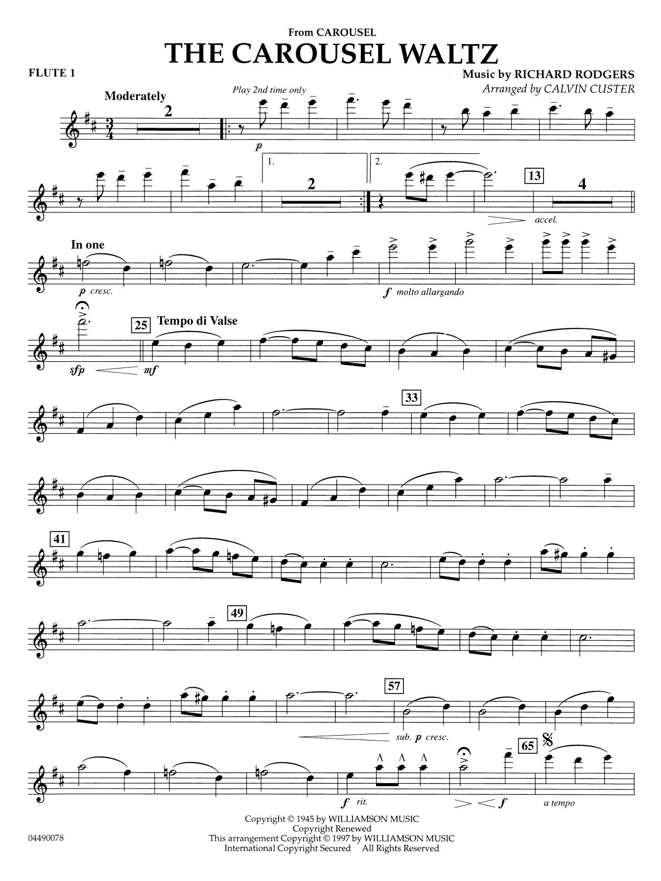The Carousel Waltz (arr. Calvin Custer) - Flute 1