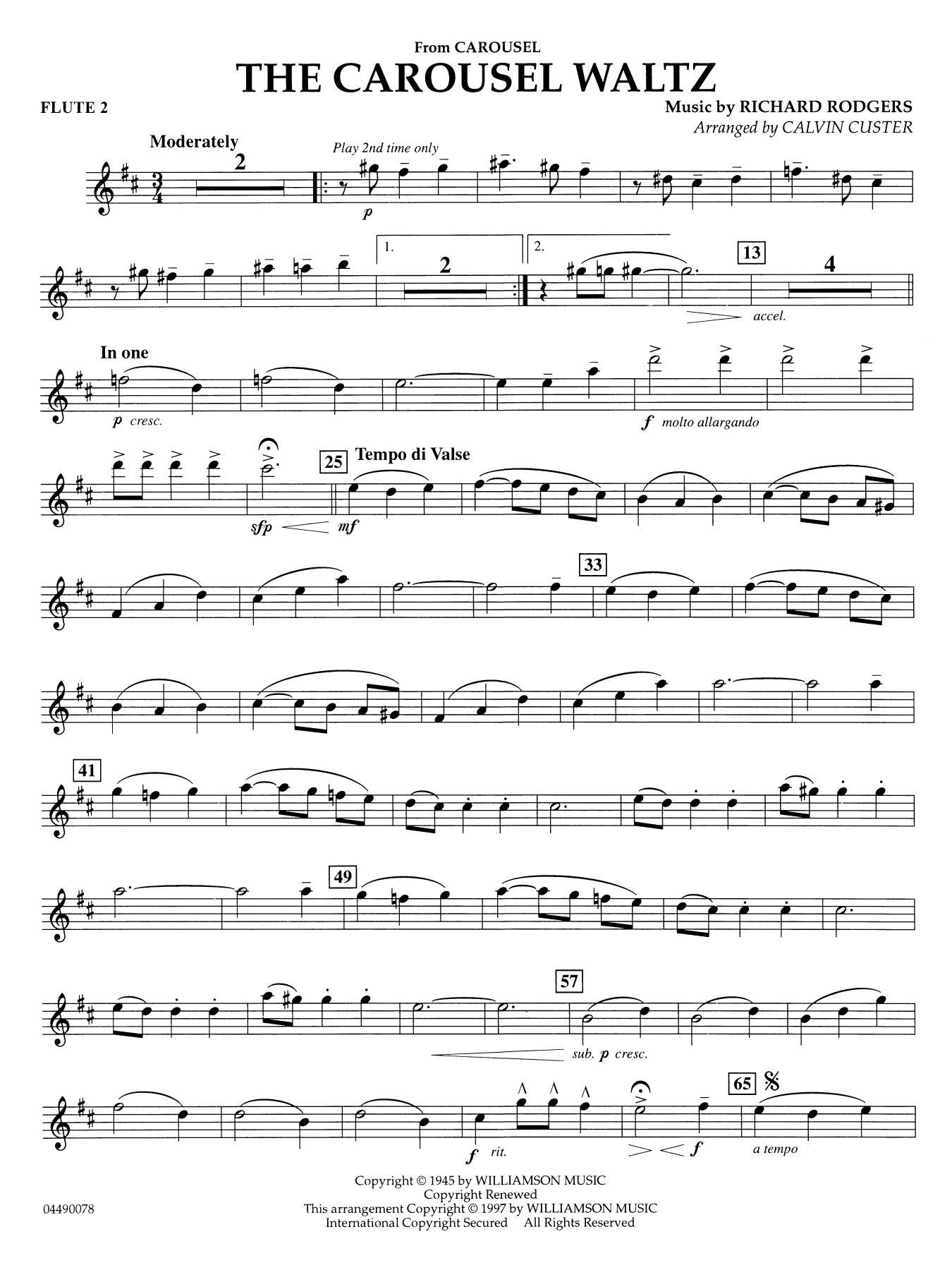 The Carousel Waltz (arr. Calvin Custer) - Flute 2