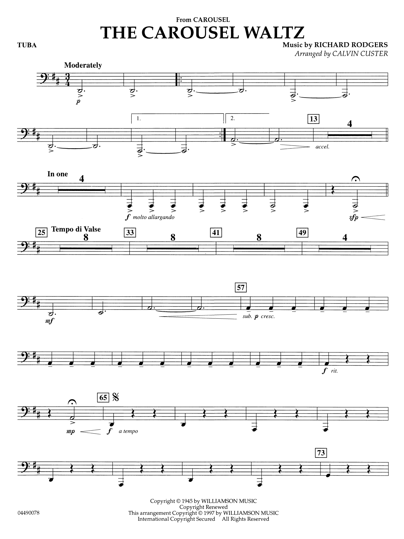 The Carousel Waltz (arr. Calvin Custer) - Tuba
