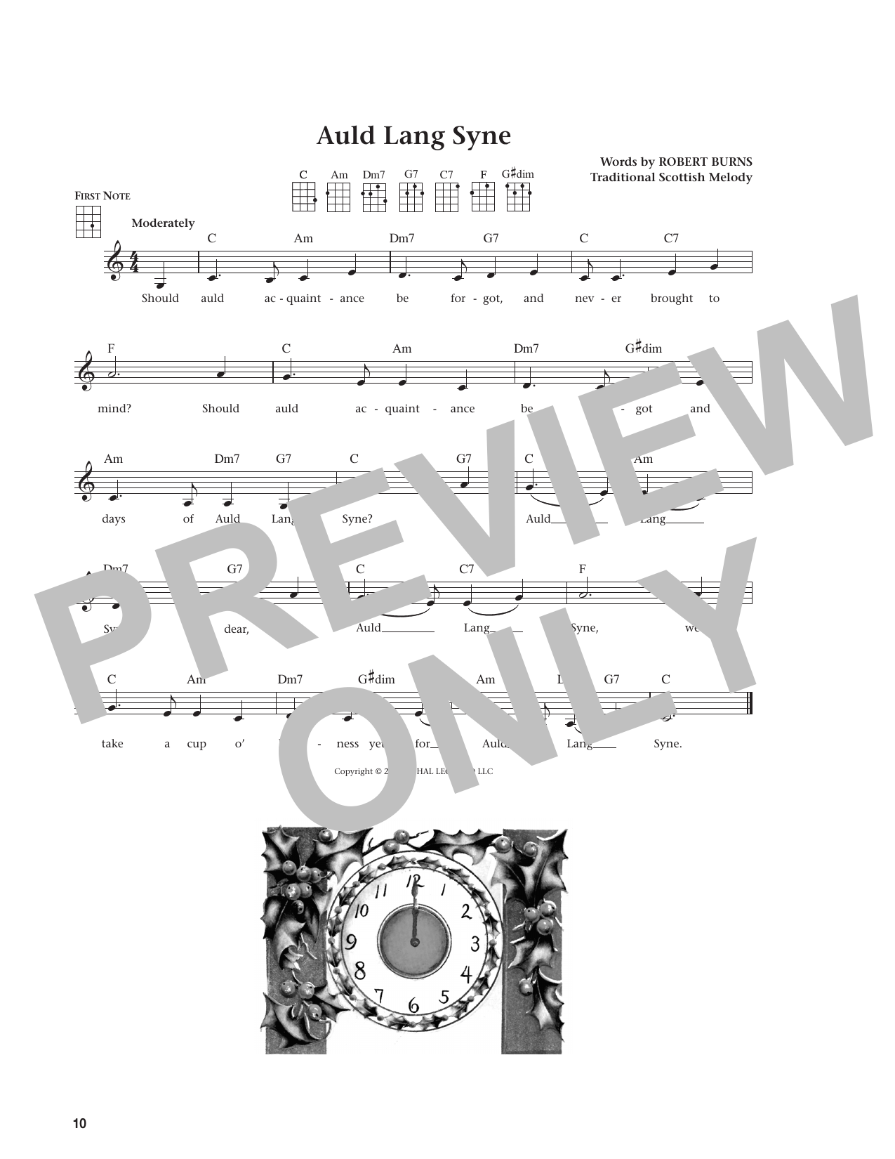 Auld Lang Syne (from The Daily Ukulele)