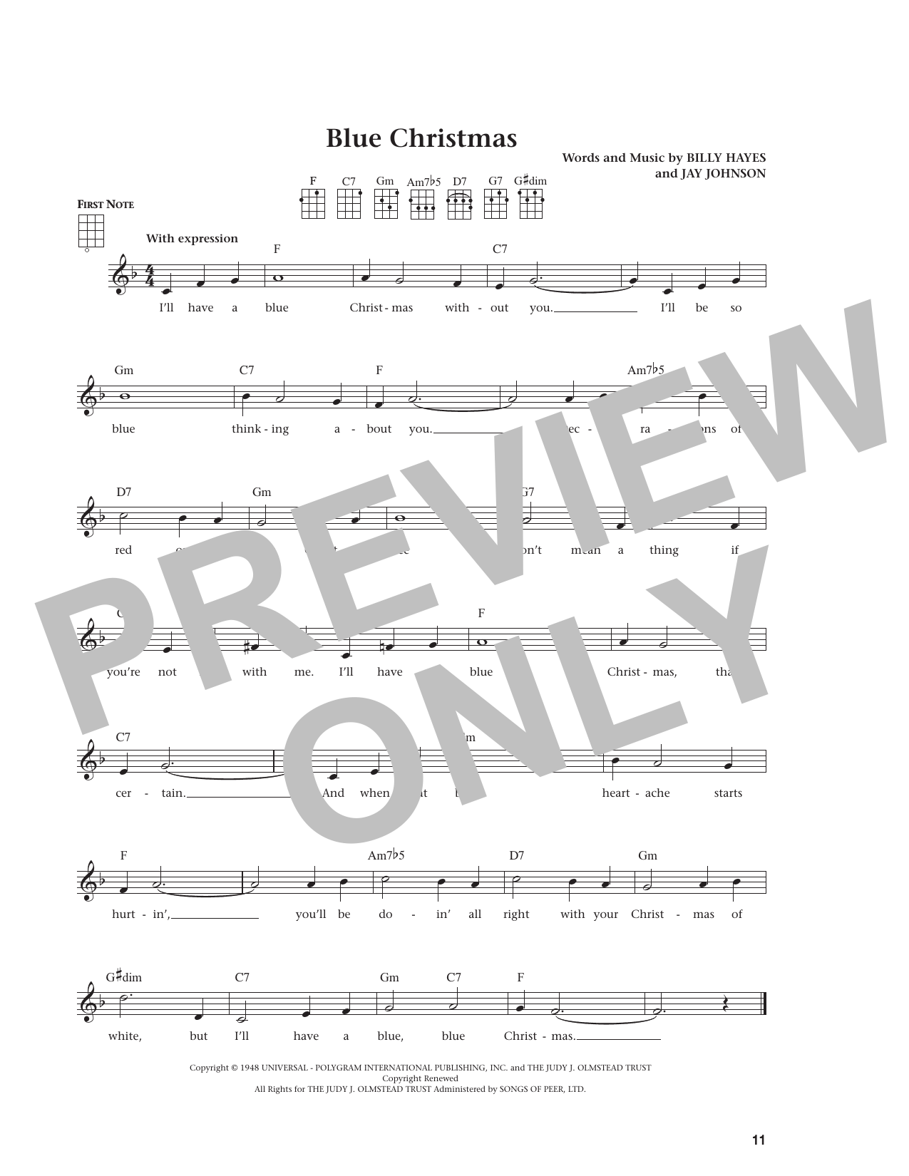 Blue Christmas (from The Daily Ukulele)
