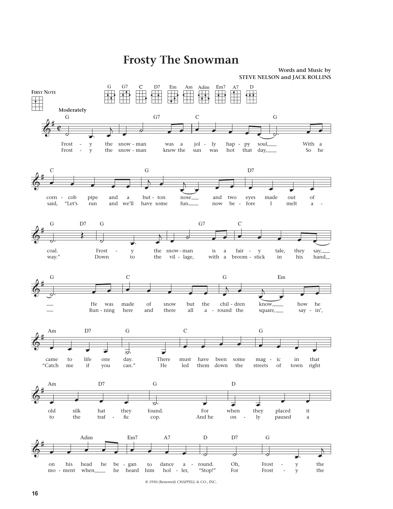 Frosty The Snowman (from The Daily Ukulele)