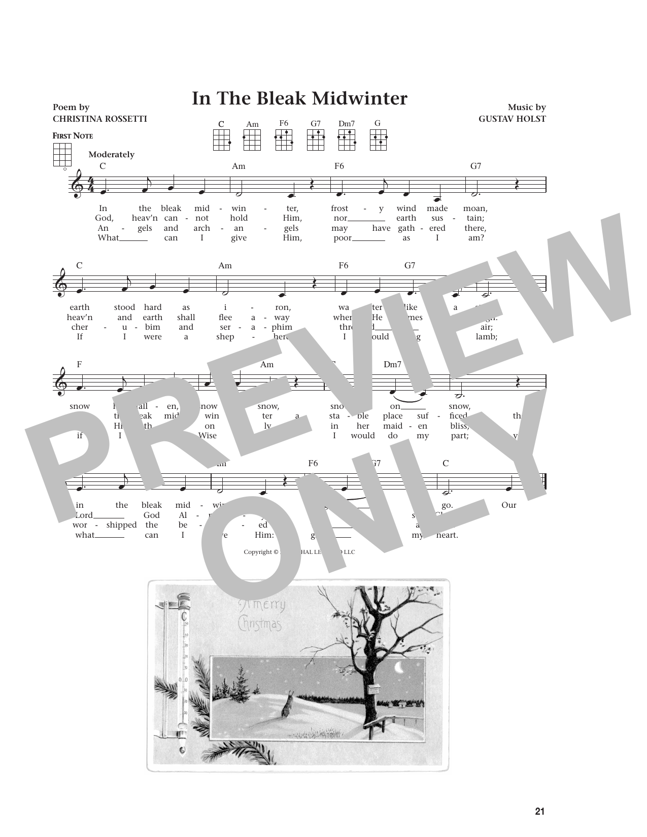 In The Bleak Midwinter (from The Daily Ukulele)