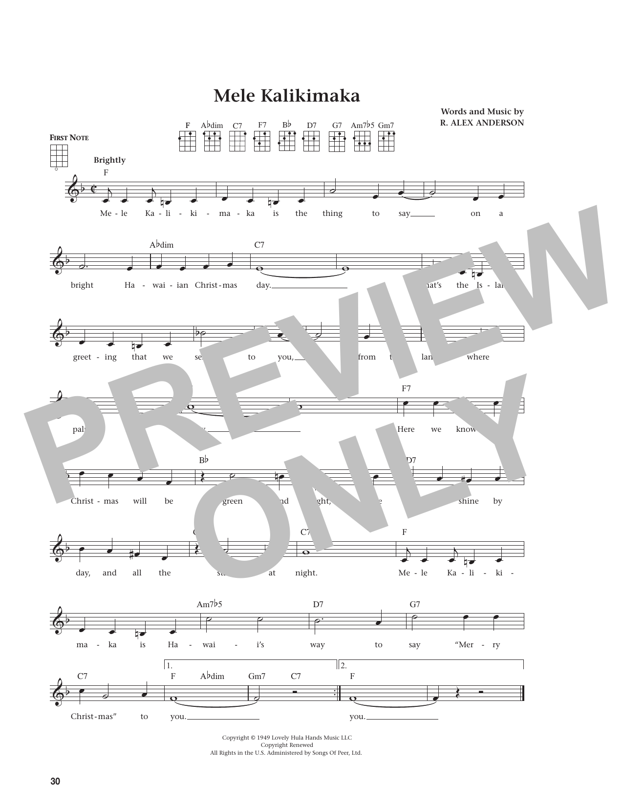 Mele Kalikimaka (from The Daily Ukulele)
