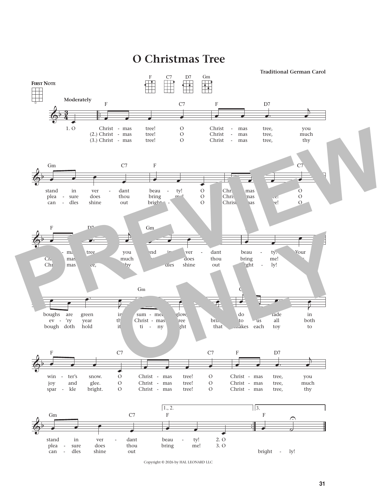 O Christmas Tree (from The Daily Ukulele)