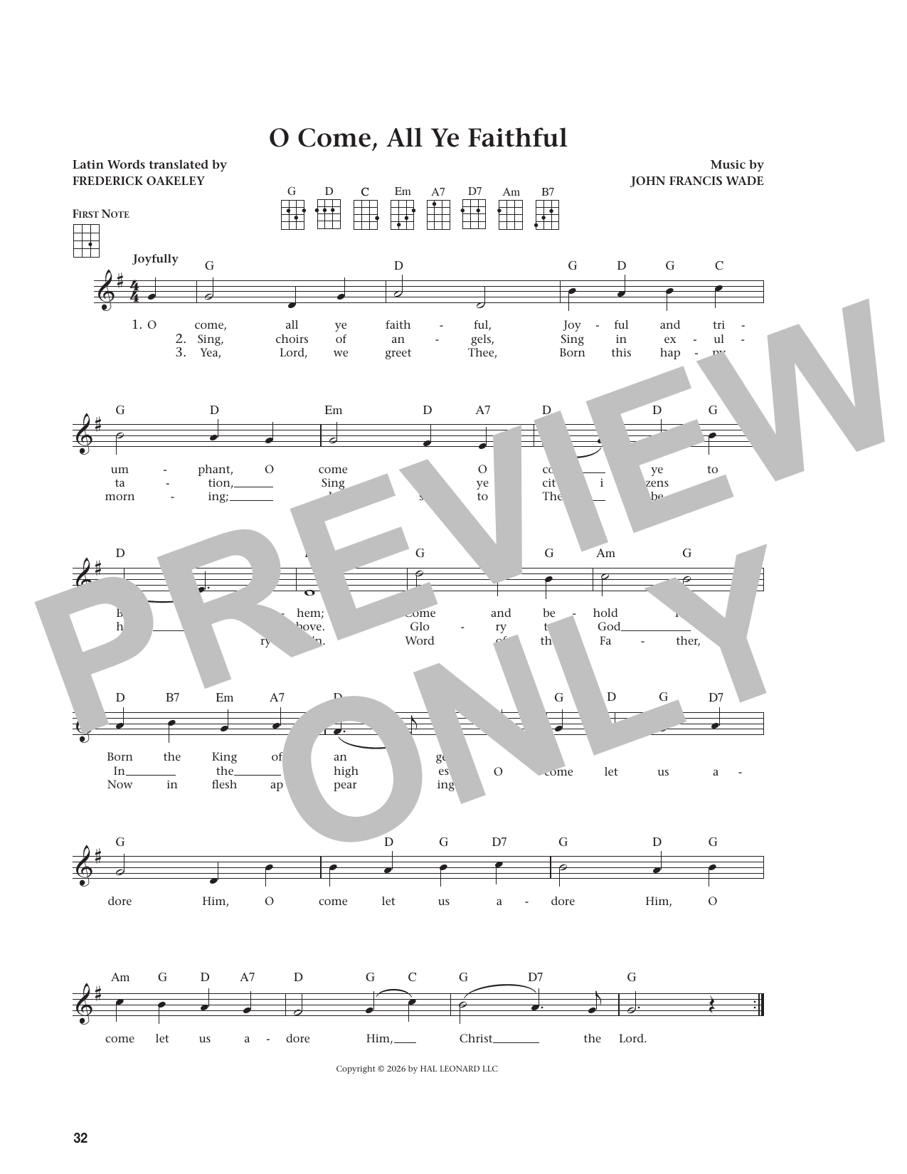 O Come, All Ye Faithful (from The Daily Ukulele)