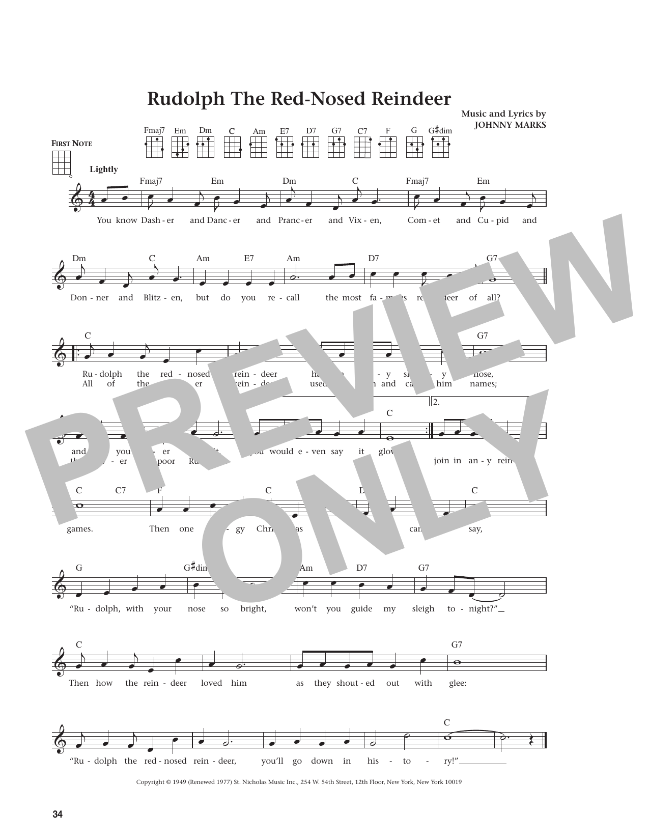 Rudolph The Red-Nosed Reindeer (from The Daily Ukulele)