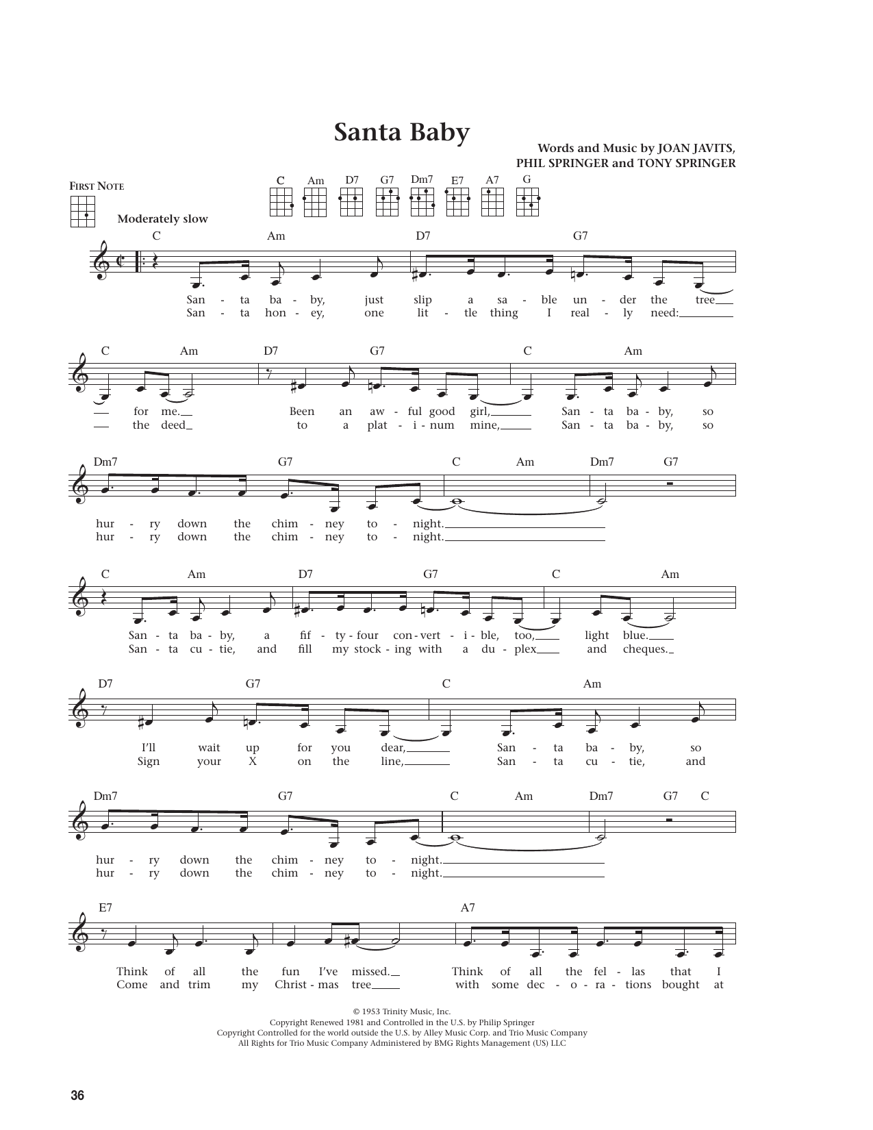 Santa Baby (from The Daily Ukulele)