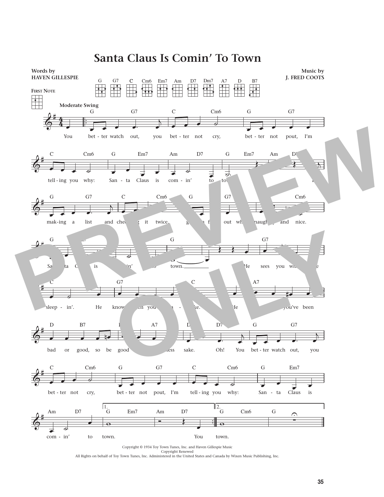 Santa Claus Is Comin' To Town (from The Daily Ukulele)
