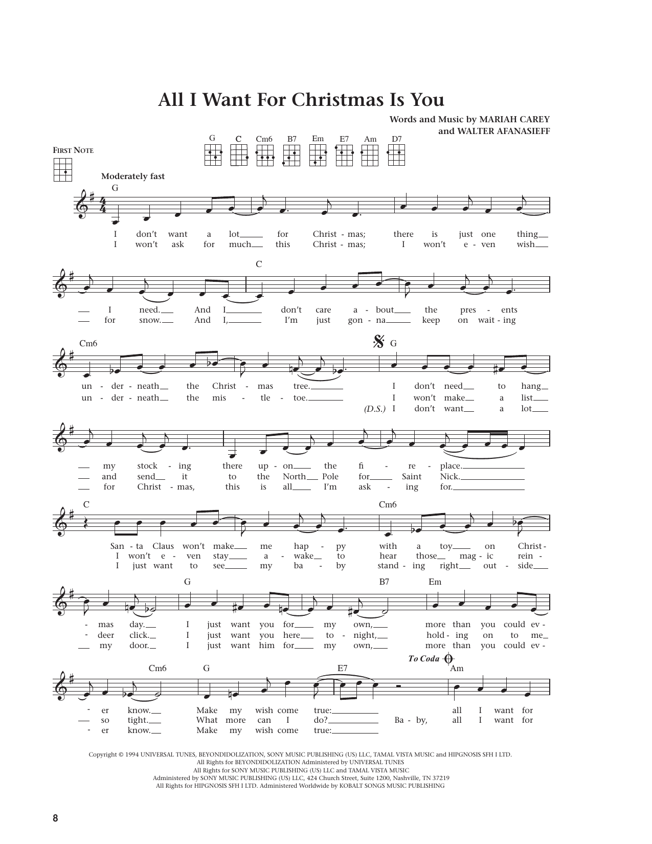 All I Want For Christmas Is You (from The Daily Ukulele)
