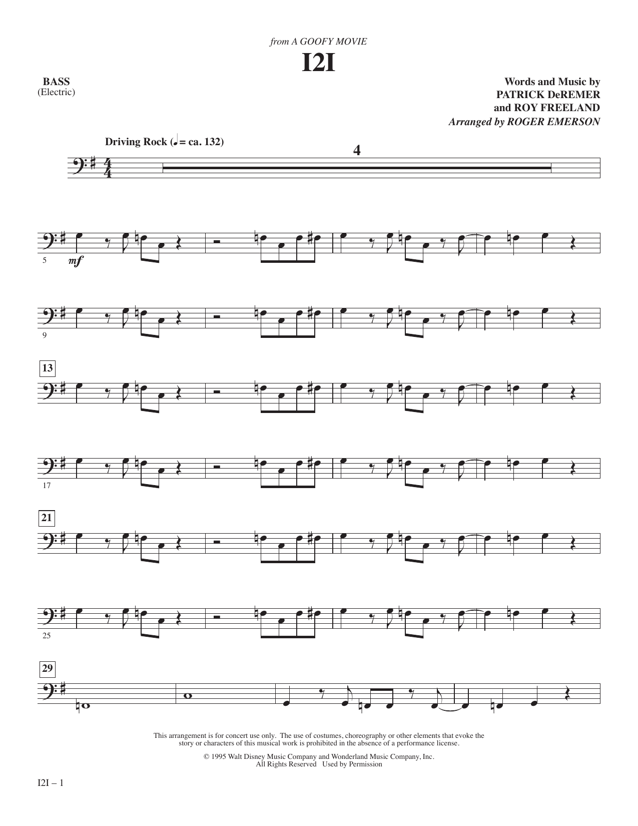 I2I (from A Goofy Movie) (arr. Roger Emerson) - Bass