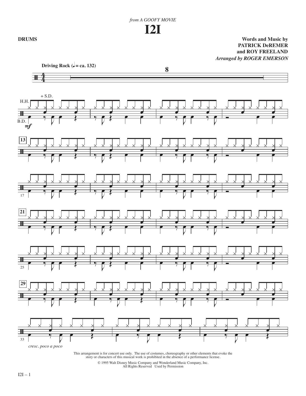 I2I (from A Goofy Movie) (arr. Roger Emerson) - Drum Set