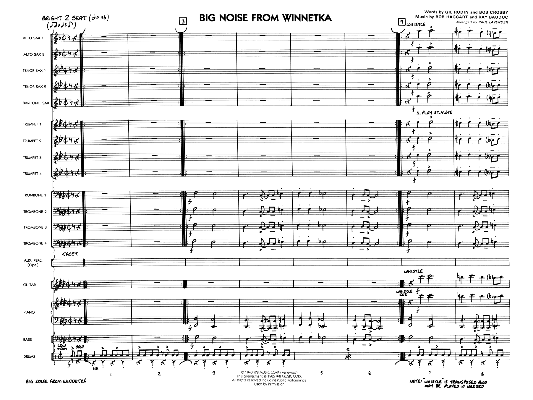 Big Noise from Winnetka (arr. Paul Lavender) - Full Score