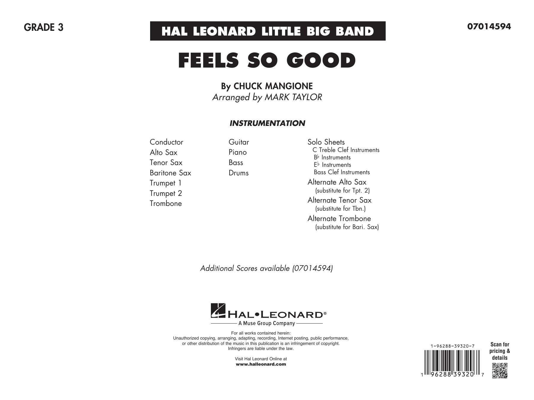 Feels So Good (arr. Mark Taylor) - Full Score