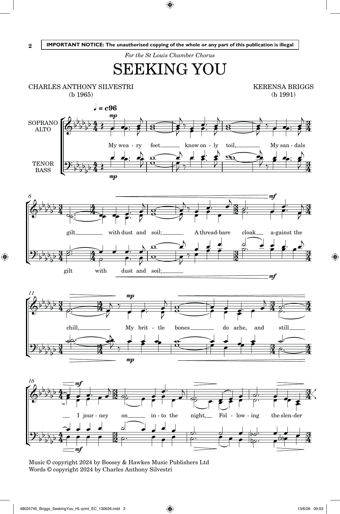 Seeking You: SATB Choral Octavo