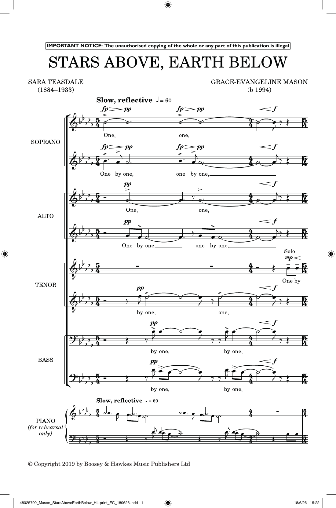 Stars Above, Earth Below: SATB Choral Octavo