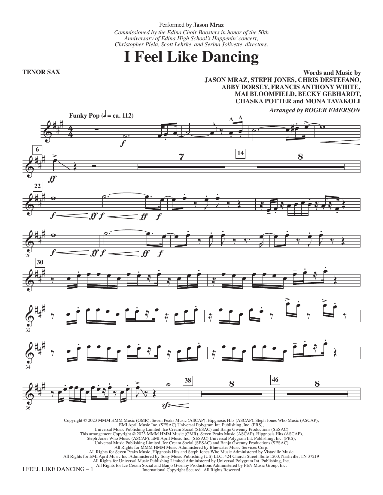 I Feel Like Dancing - Tenor Saxophone