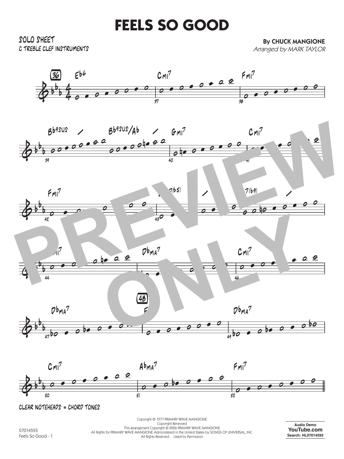 Feels So Good (arr. Mark Taylor) - C Solo Sheet