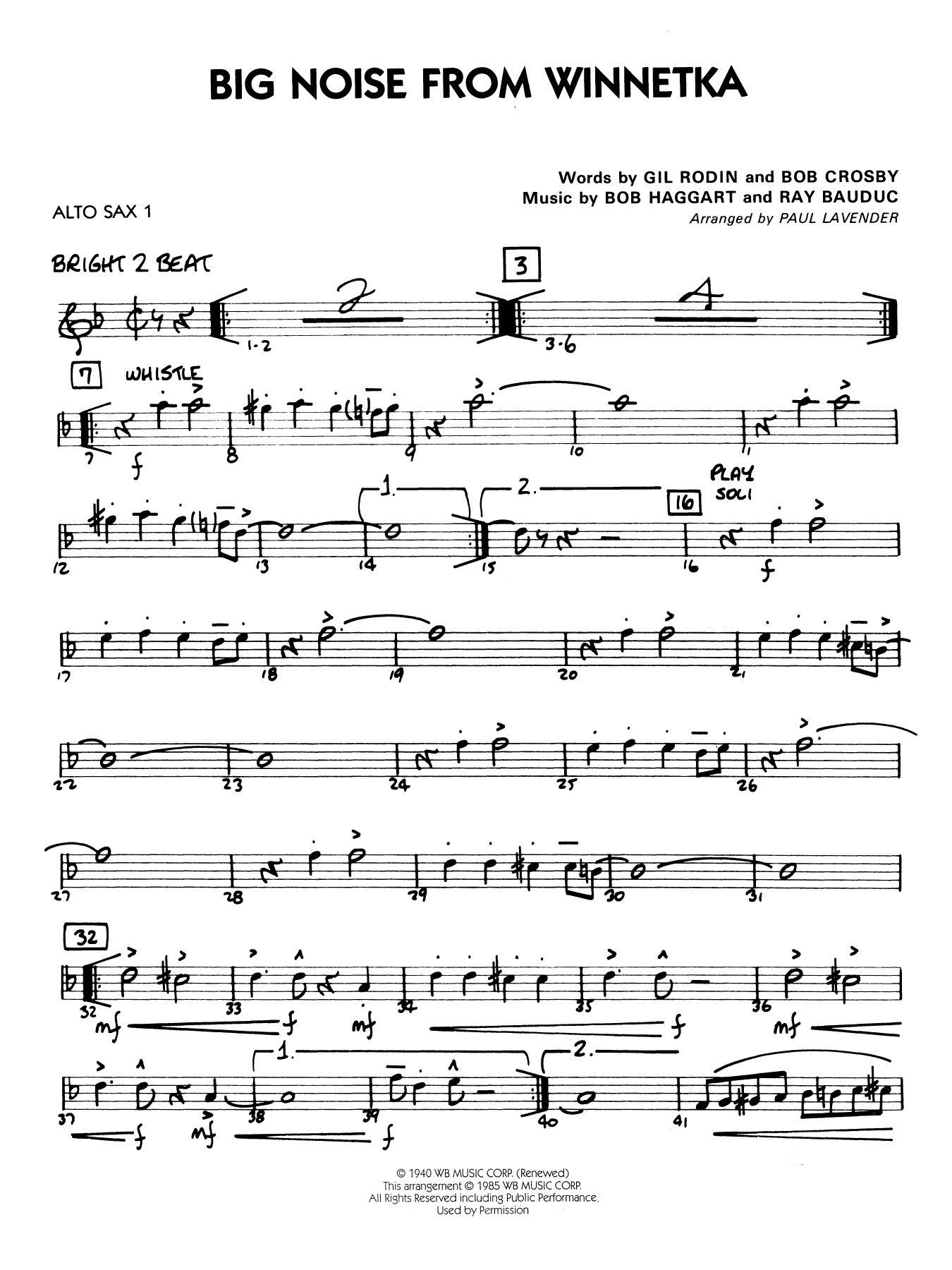 Big Noise from Winnetka (arr. Paul Lavender) - Alto Sax 1