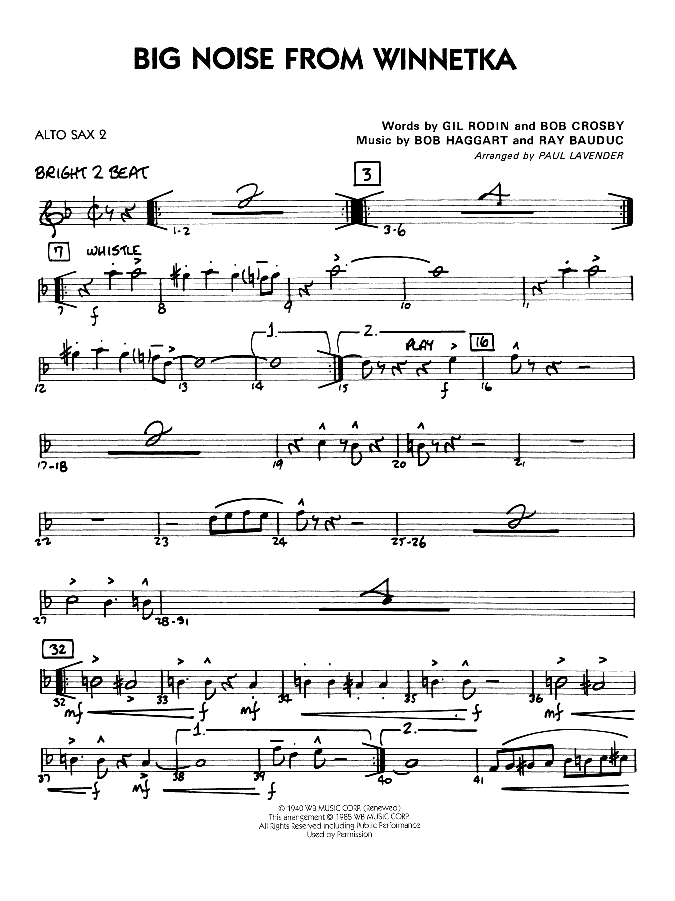 Big Noise from Winnetka (arr. Paul Lavender) - Alto Sax 2