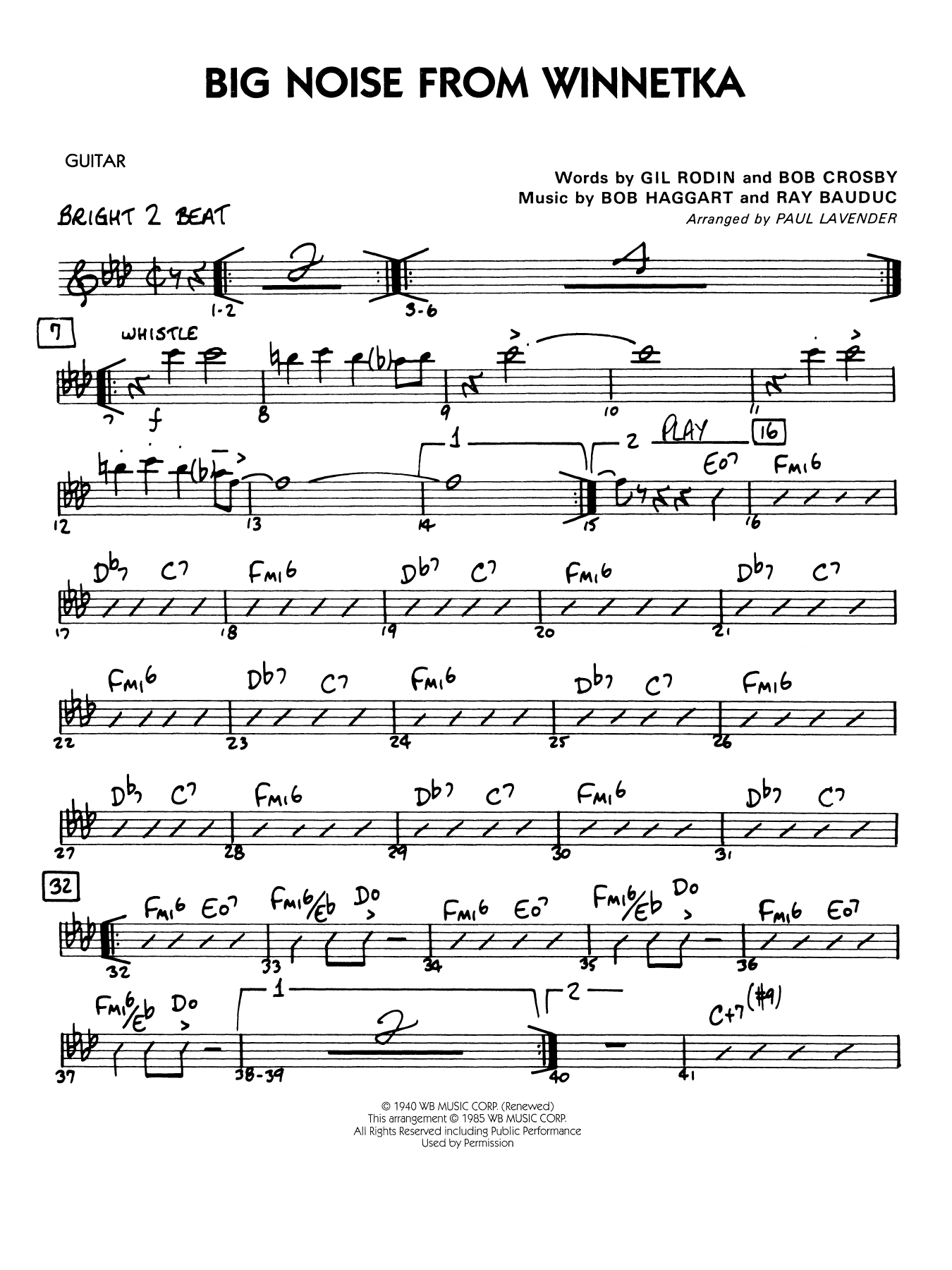Big Noise from Winnetka (arr. Paul Lavender) - Guitar
