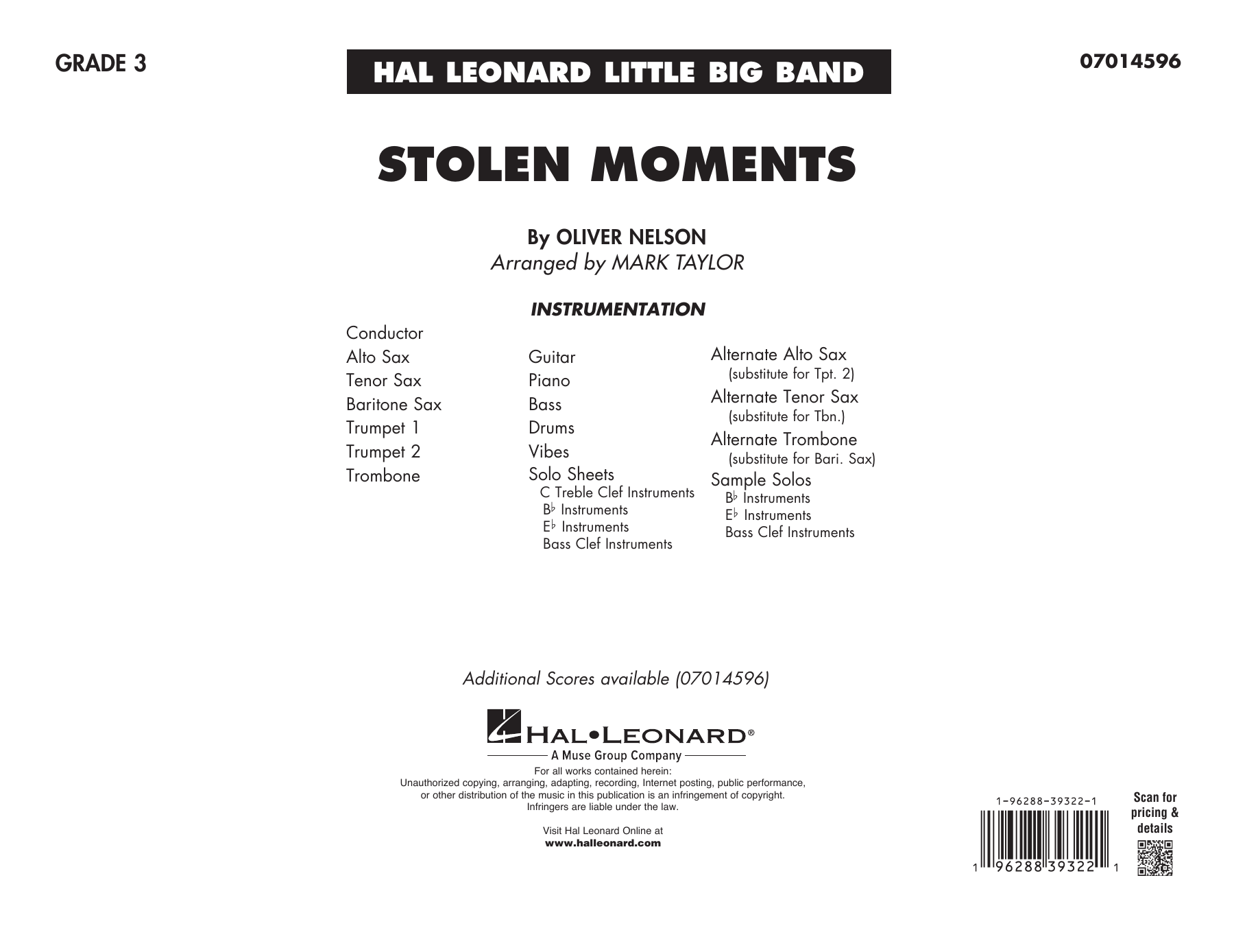 Stolen Moments (arr. Mark Taylor) - Full Score