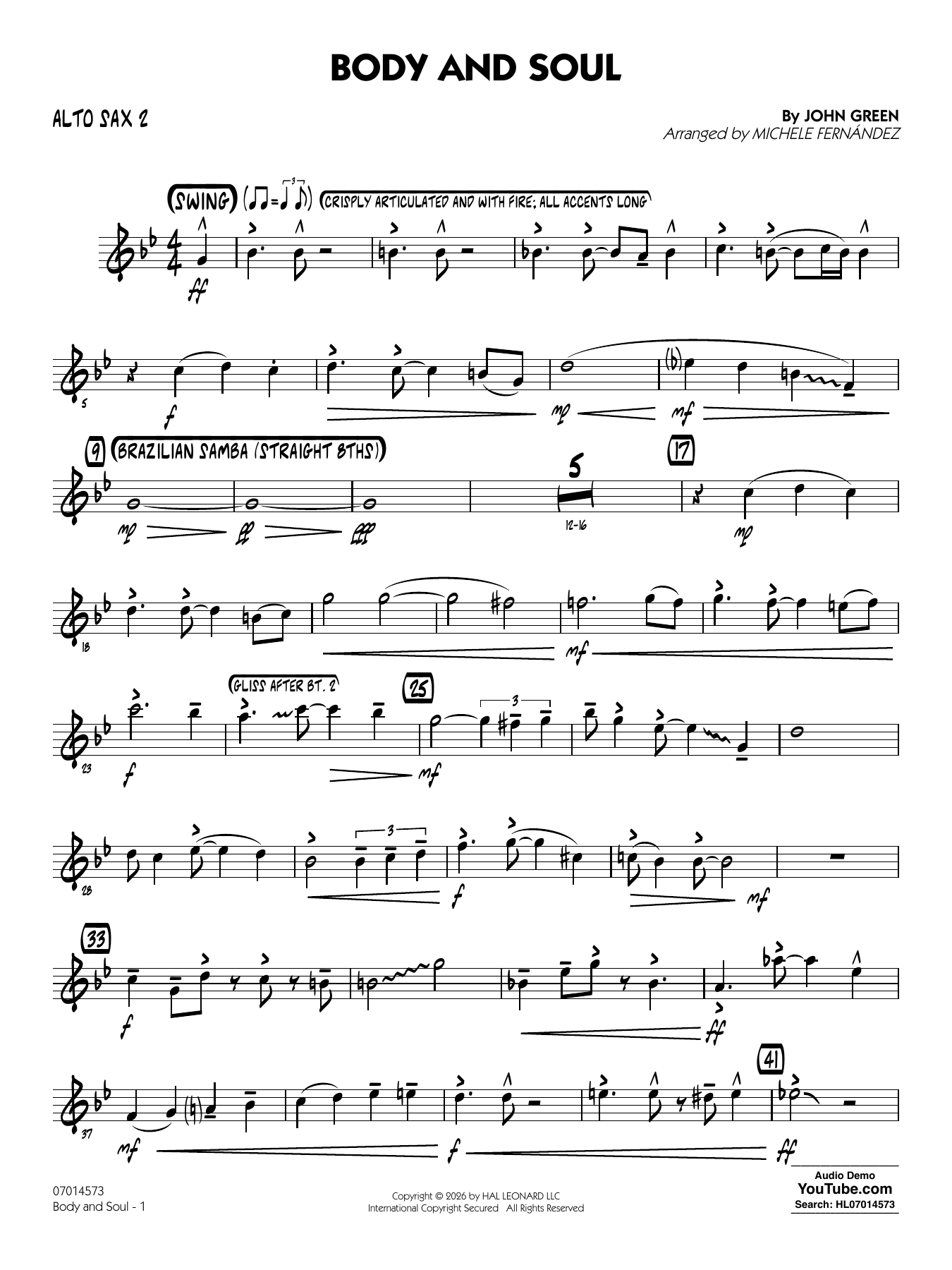 Body and Soul (arr. Michele Fernández) - Alto Sax 2