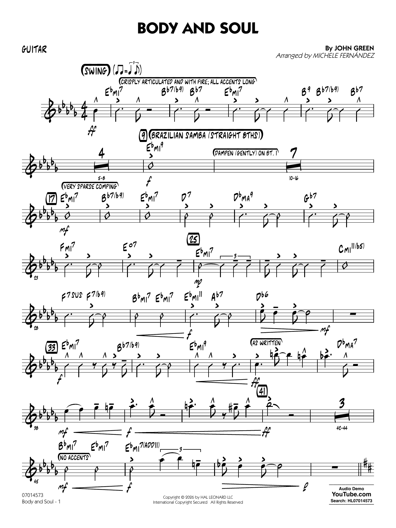 Body and Soul (arr. Michele Fernández) - Guitar