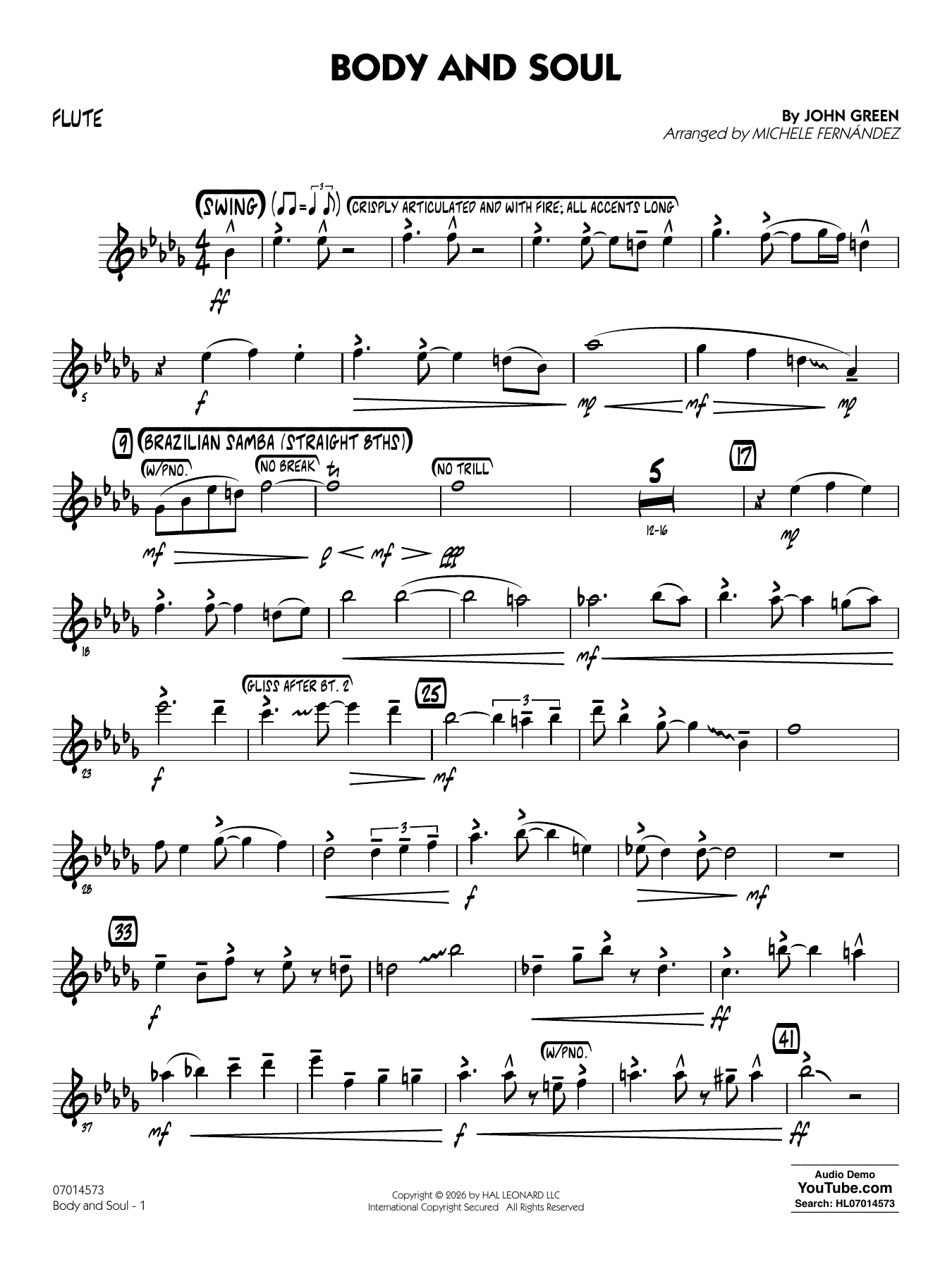 Body and Soul (arr. Michele Fernández) - Flute