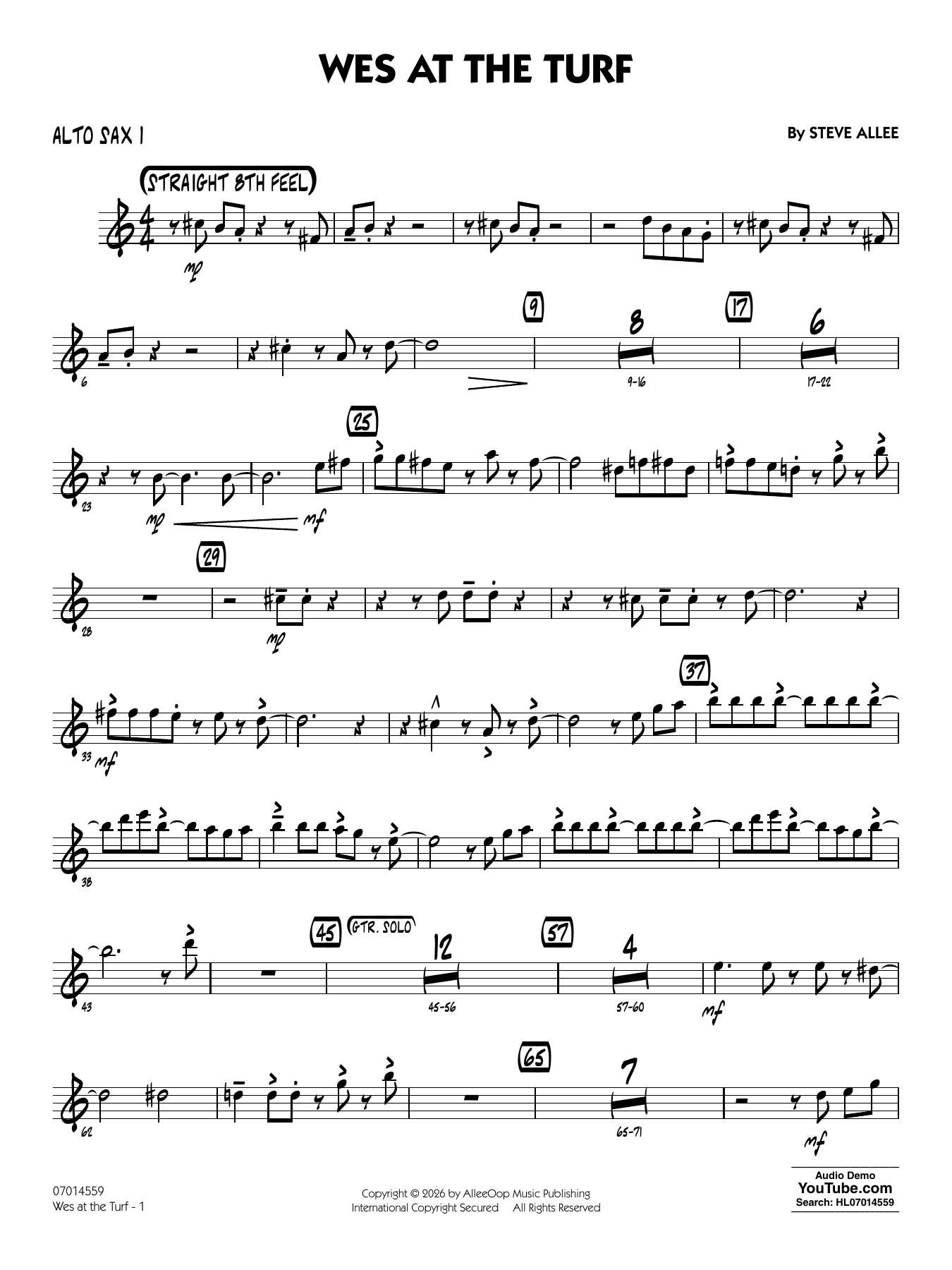 Wes At The Turf - Alto Sax 1