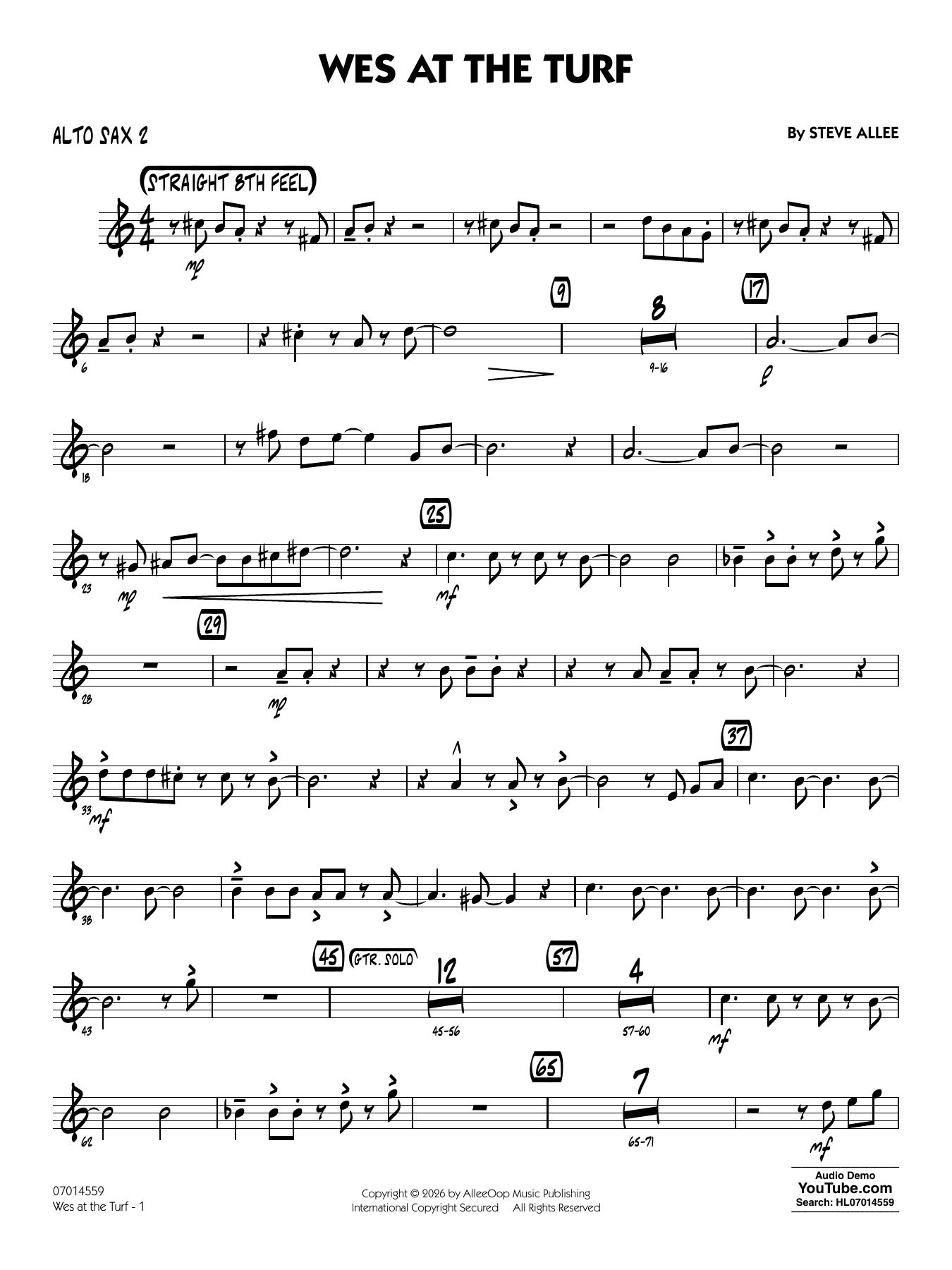 Wes At The Turf - Alto Sax 2