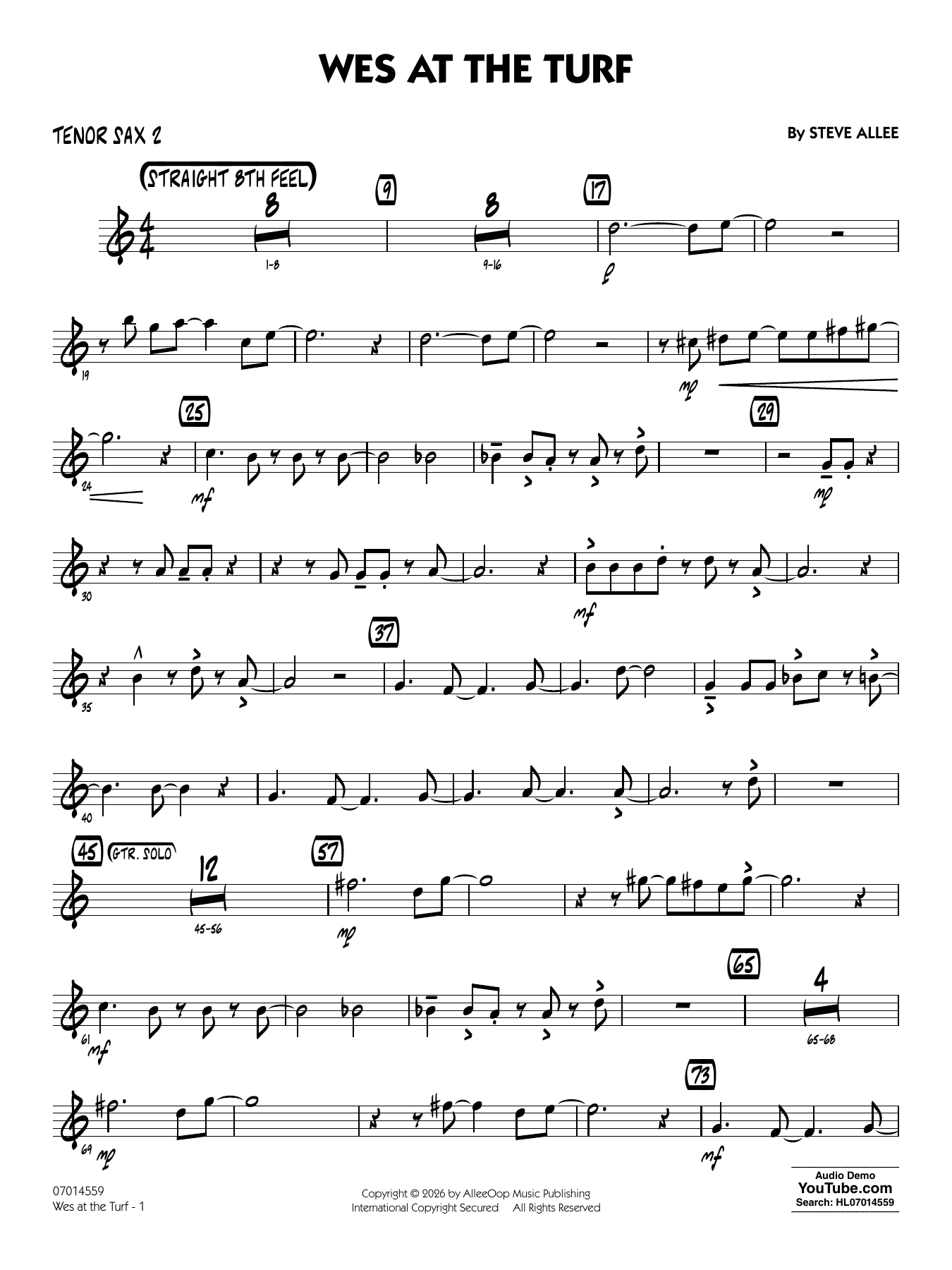 Wes At The Turf - Tenor Sax 2