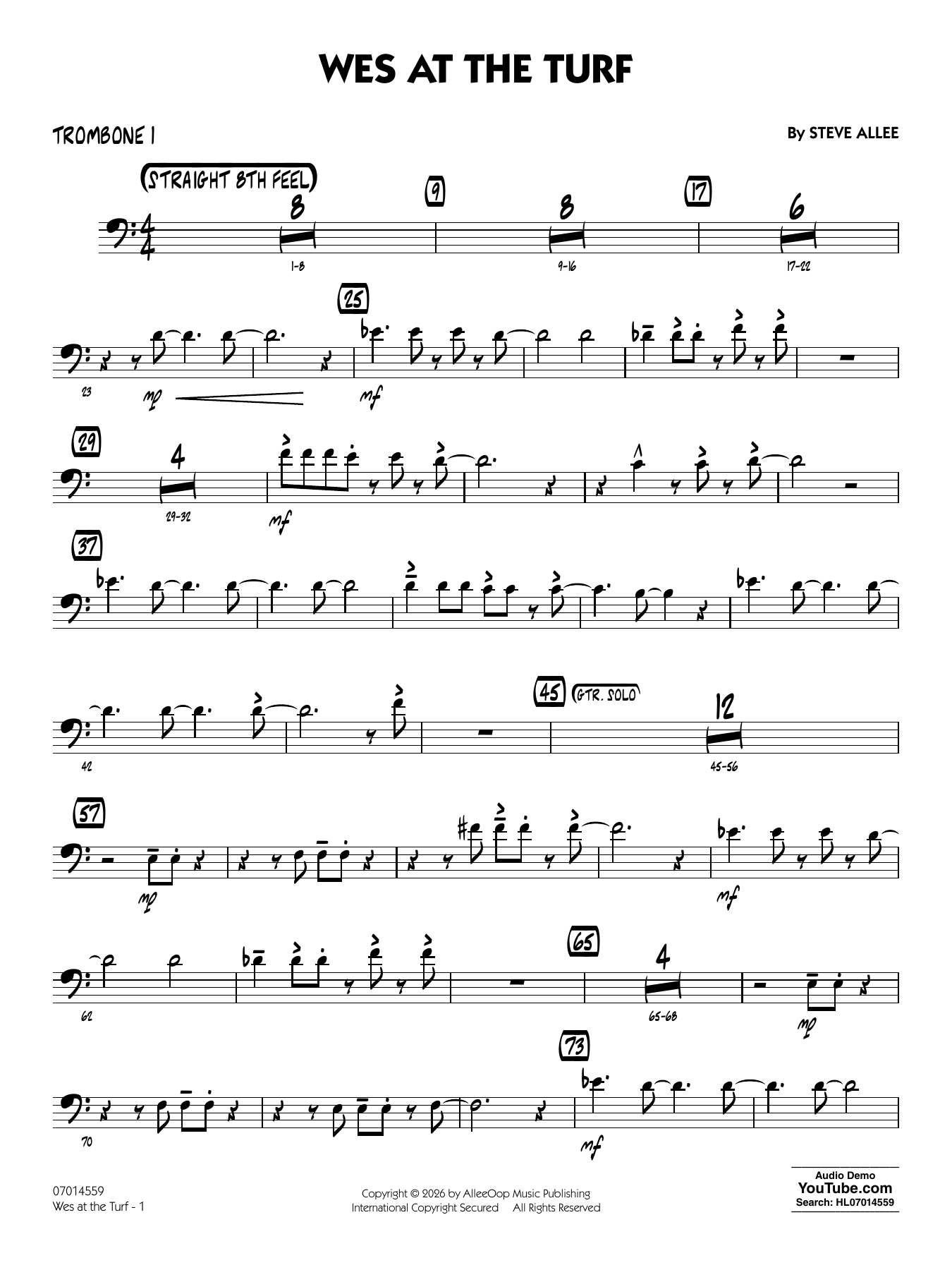 Wes At The Turf - Trombone 1