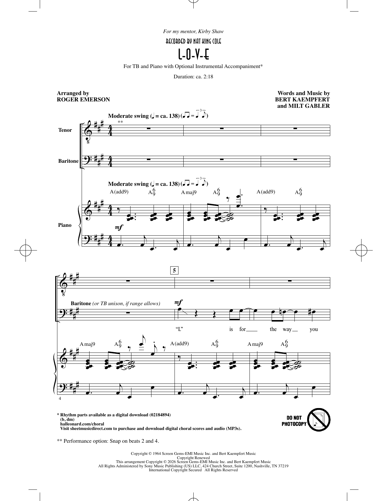 L-O-V-E (arr. Roger Emerson)