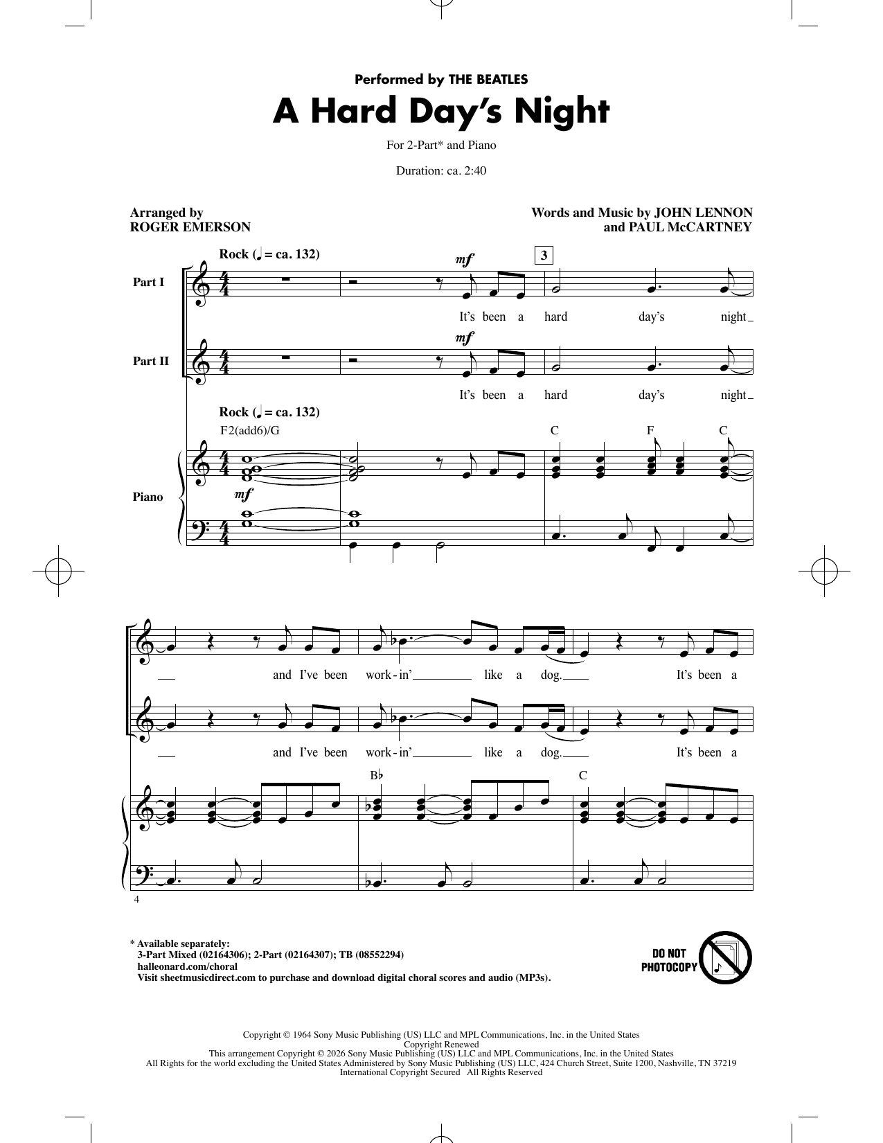 A Hard Day's Night (arr. Roger Emerson)