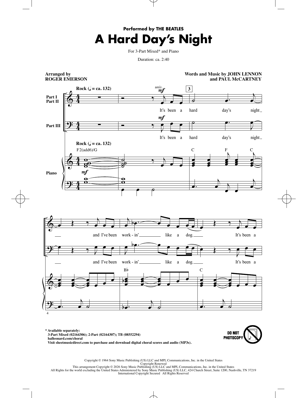 A Hard Day's Night (arr. Roger Emerson)