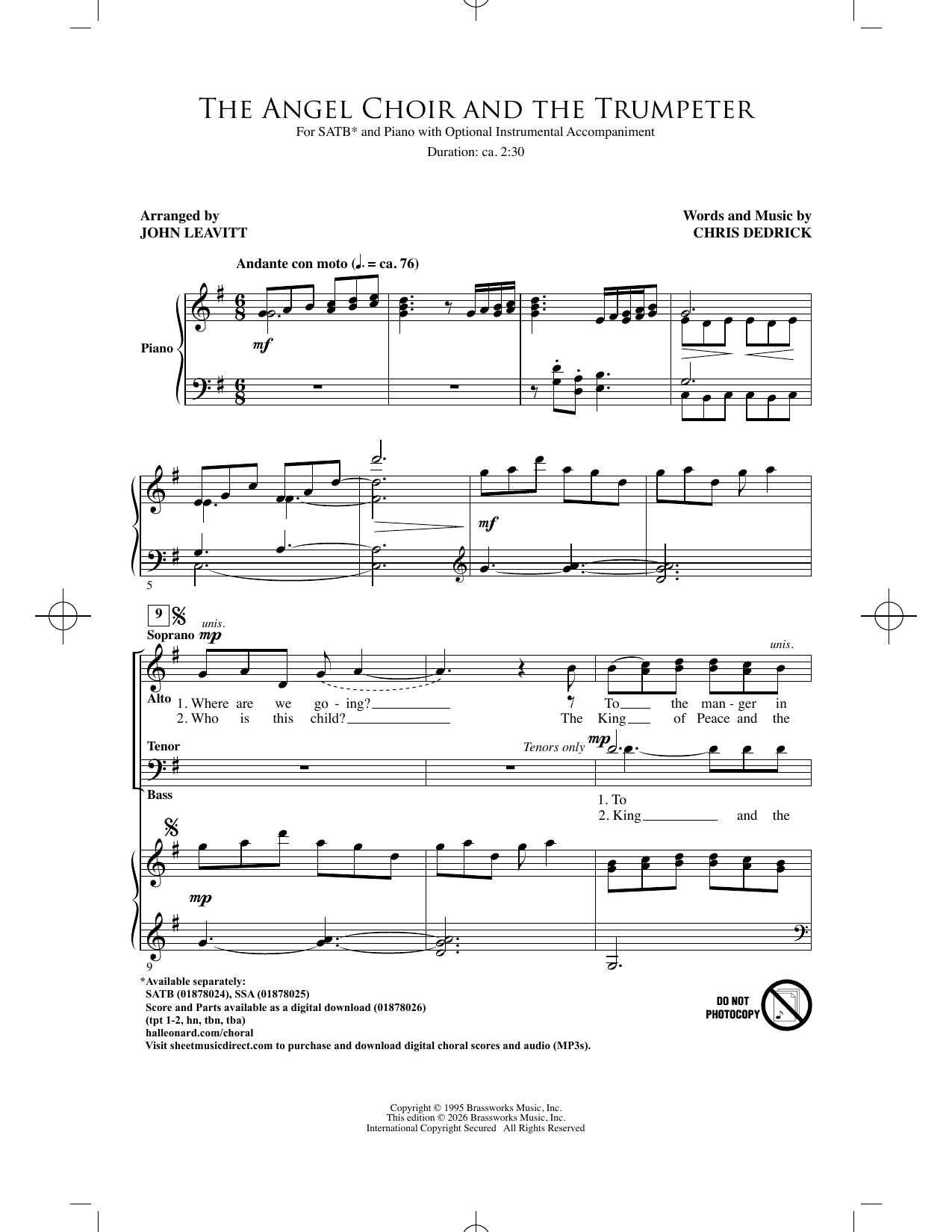 The Angel Choir And The Trumpeter (arr. John Leavitt)