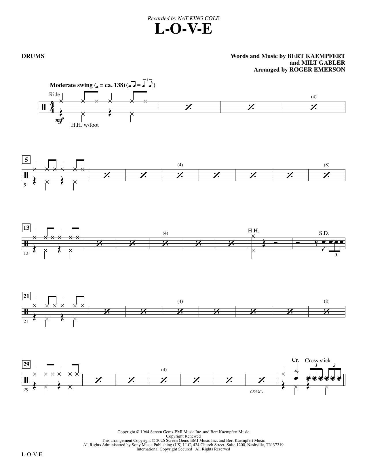 L-O-V-E (arr. Roger Emerson) - Drums
