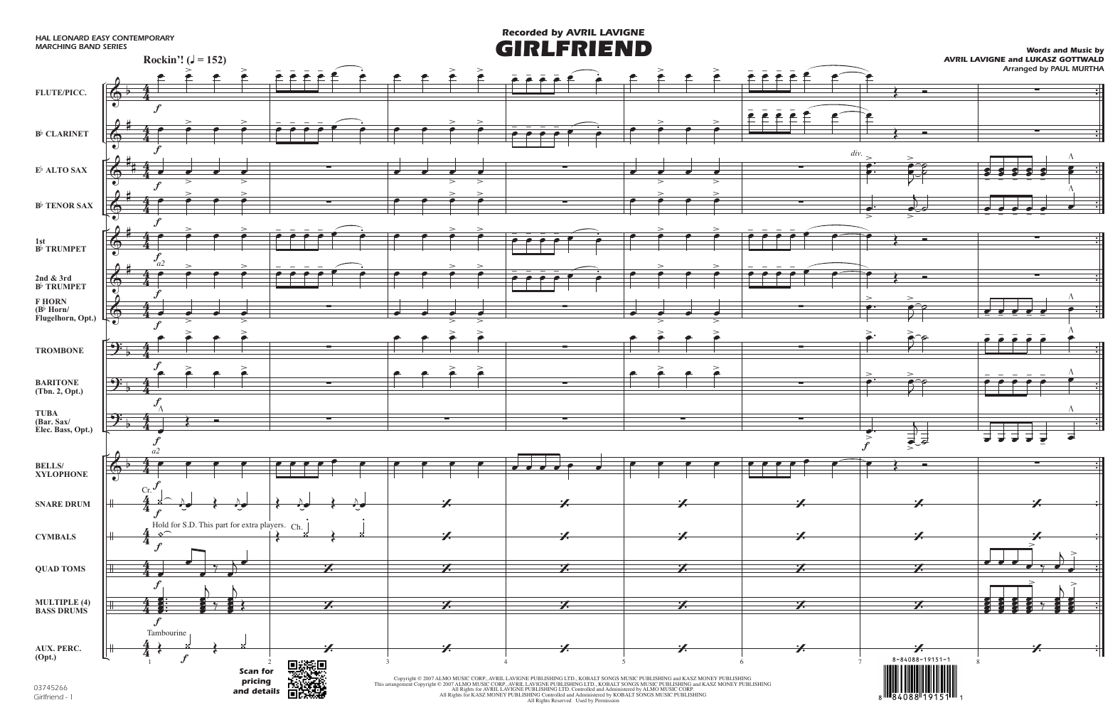 Girlfriend (arr. Paul Murtha) - Full Score